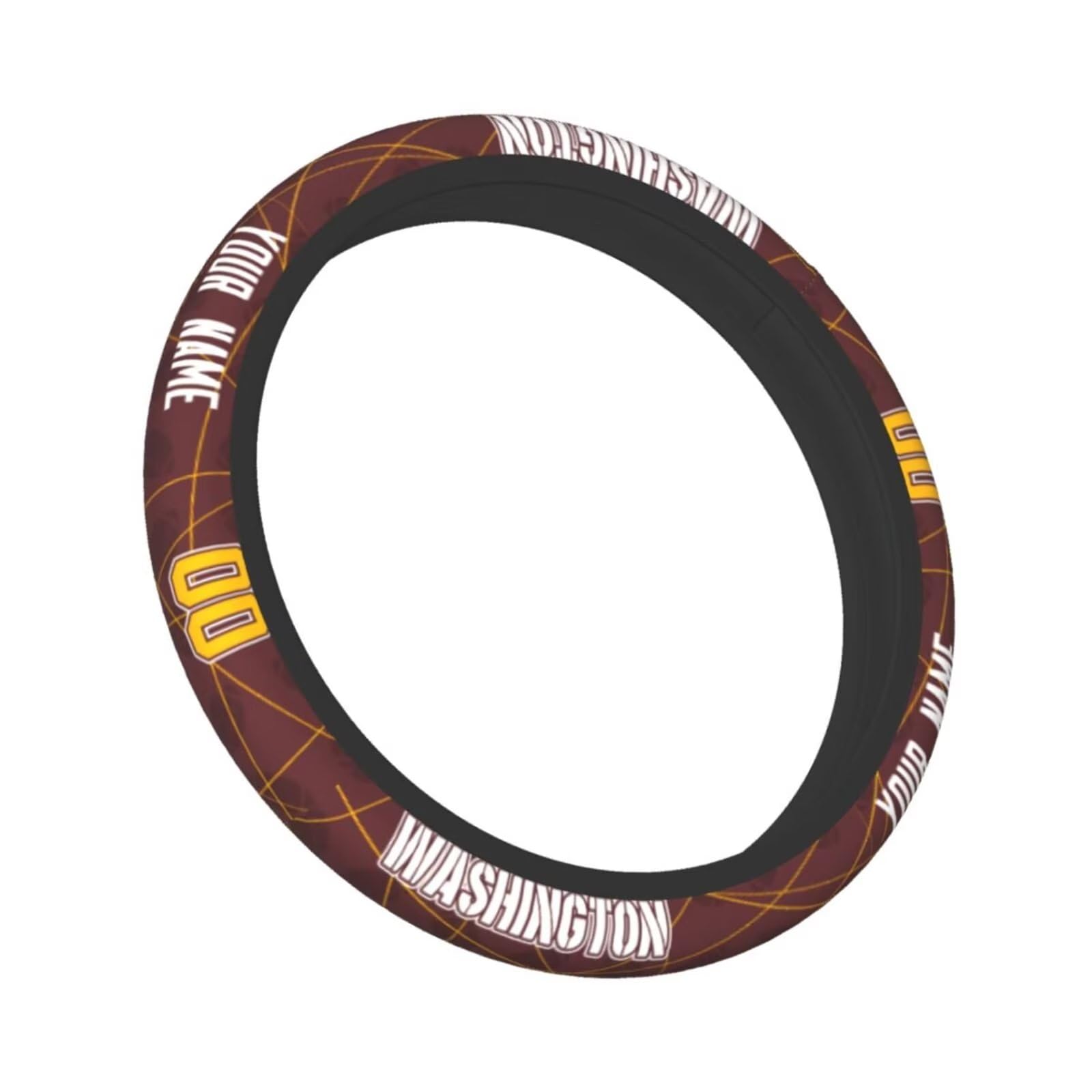 Washington Custom Car Steering Wheel Covers,Add Personalized Name,Non-Slip Steering Wheel Cover Car Interior Accessories,Universal 15 Inch Fit Suit for Most Car,SUV,ATV,Truck