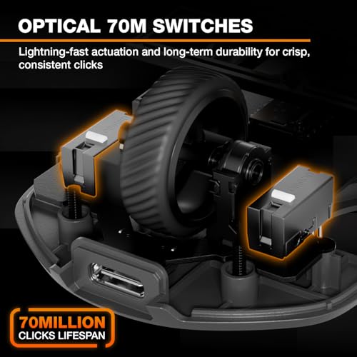 Image of be quiet! Dark Perk Sym PC Gaming Mouse, 55g Lightweight, 32,000 DPI | Ultra-Long Wireless Battery Life, 8,000Hz Polling Rate, PixArt PAW3950 Sensor, Optical 70m switches, 100% PTFE Glide Skates