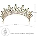 BABEYOND Crystal Queen Tiara Crown Rhinestones Pageant Quinceanera Crown Prom Princess Tiara Headband (Green)