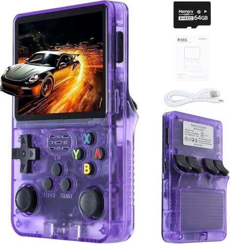 Consola Retro Portatil R36S con 15000 Juegos   Mini Consola Portatil con Juegos de PS1, PSP, N64, NDS, SuperN, GameB, GBA, NeoG, etc. Pantall HD IPS de 3.5 640*480   Quad Core 1,6 GHz y RAM 1GB