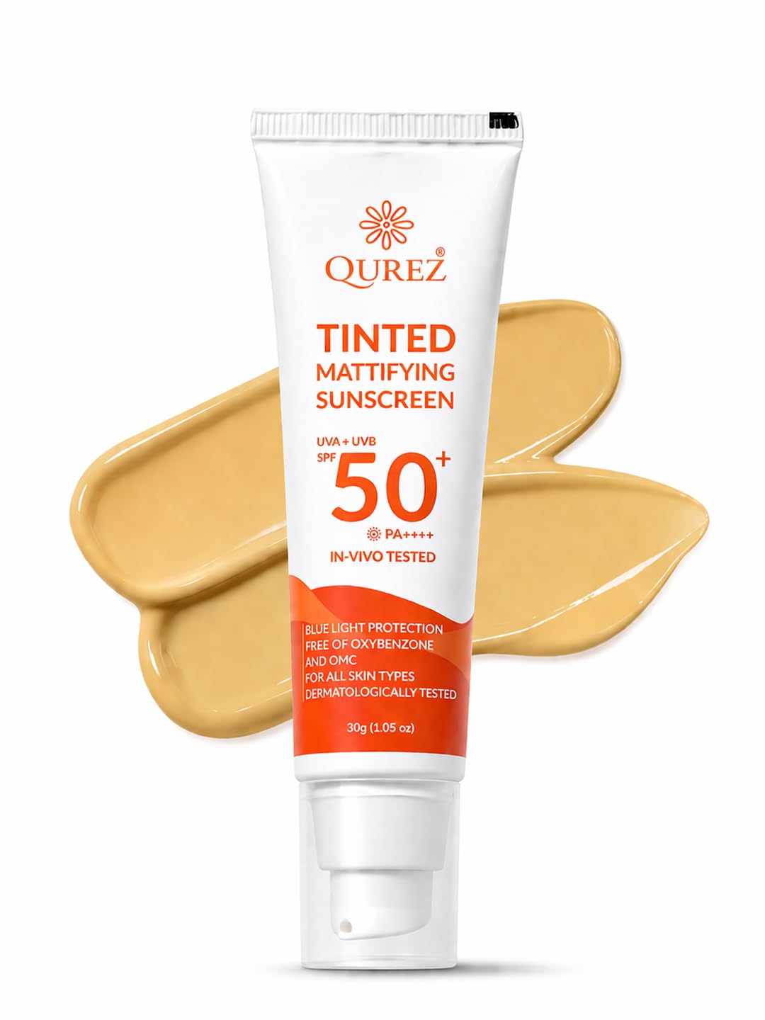 Qurez Tinted Mattifying Sunscreen SPF 50+ PA++++ | In-Vivo Tested (30g)