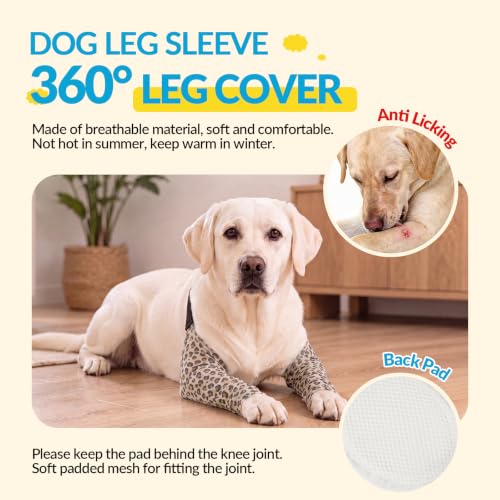 Image of ROZKITCH Dog Leg Sleeve for Front Leg Wound Cover Skin Problems Callus | Anti Licking incisions, Prevent Licking bandages, Elbow callus protection, Joint Cover, Wound coverage, Mashine Washable