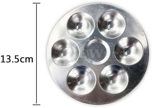 Miniatura 7 de NUOBESTY Paleta de colores de aluminio de 2 piezas, bandeja redonda de pintura de 6 pozos para acuarela y óleo, suministros de arte portátiles para