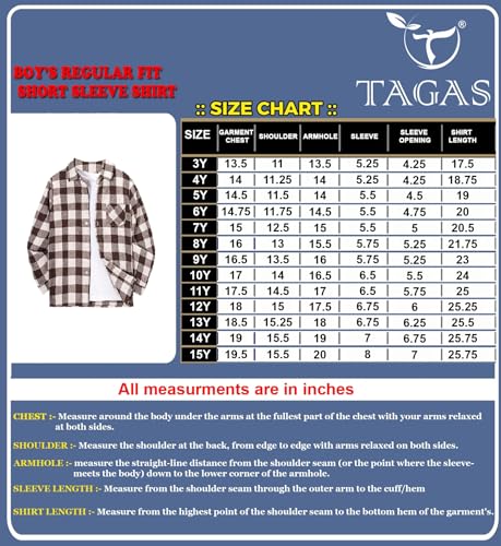 Image of TAGAS Boys Checkered Shirt | Kids Plaid Casual Shirts | Short Sleeve Regular wear Clothes for Boys | Stylish Summer, Party, Holiday, Beach