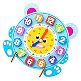 Jouet d'apprentissage en bois : conception de chiffres et d'horloge pour développer la réflexion et l'imagination du temps et des nombres, jouets éducatifs