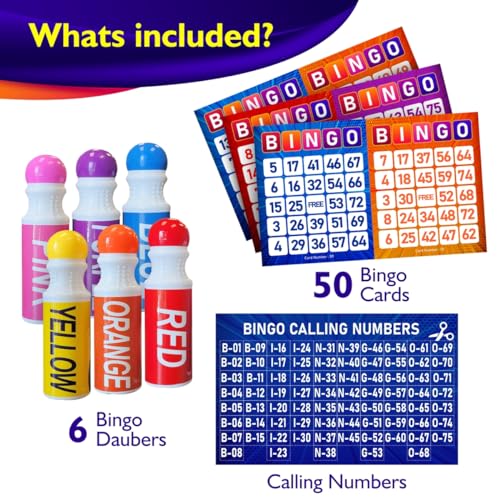 EXTRIC Bingo Game, Bingo Game for Adults and Kids, Bingo Set Includes Bingo Daubers, Bingo Cards, and Calling Numbers Ideal Fun Bingo Games for Family Game Night