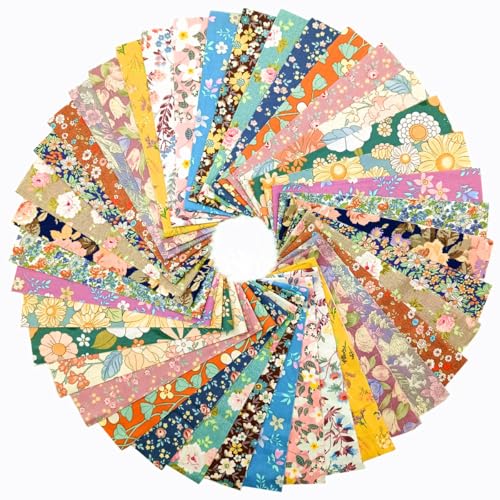 Image of 7Pcs 20 inch x 20 inch Cotton Fabric DIY Making Supplies Quilting Patchwork Fabric Fat Quarter Bundles DIY for Quilting Cotton Patchwork Cushions (Brown, 2.4 inch x19 inch)