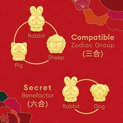 Image of CHOW SANG SANG 999 24K Solid Gold Mini Charm Chinese Zodiac Lovely Cute Animal Mini Charm Bracelet for Women
