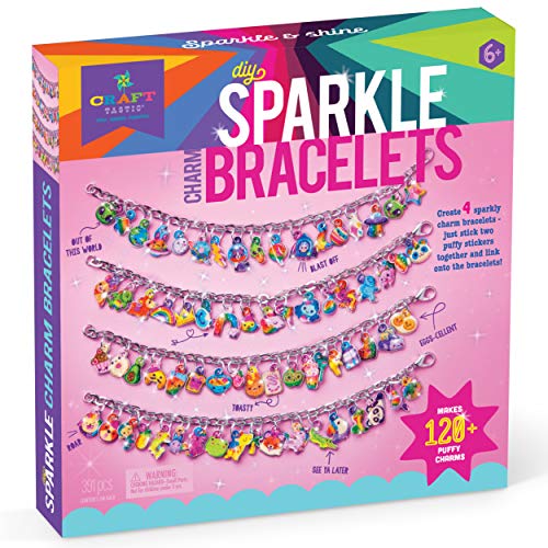 Craft-tastic – Sparkle Charm Bracelets – Craft Kit Makes 4 Customizable Bracelets