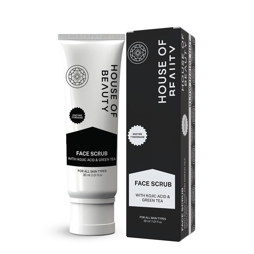 HOUSE OF BEAUTY Face Scrub with Kojic Acid and Green Tea Extract - Eliminates Dead Skin and Dirt, Reduces Open Pores, Exfoliates Skin & Unclogs Pores (30ml)-image-44
