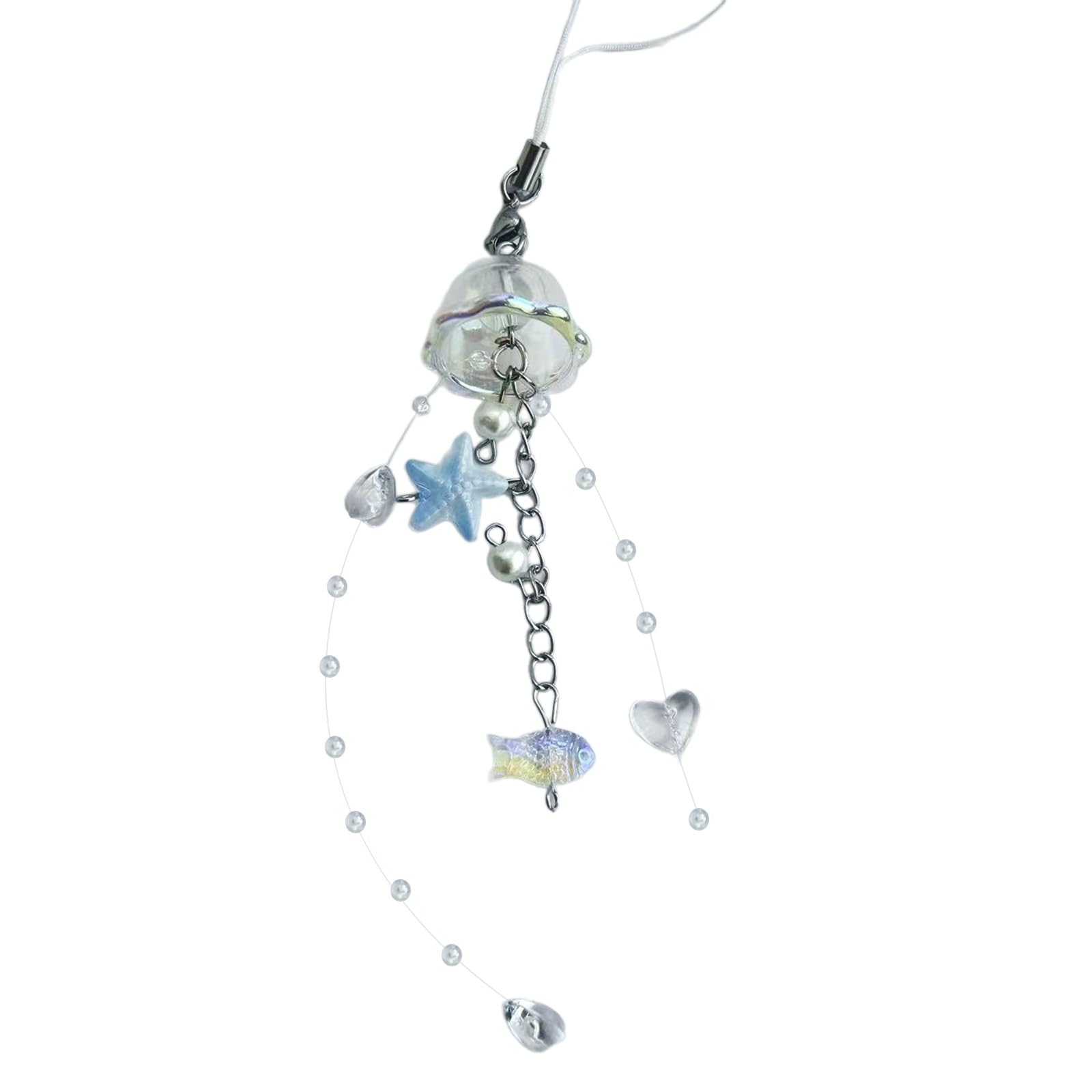NEWFT Trendy Pearls and Crystals Star Phone Keychain Phone Charm Accessory for Fashionable Individuals Women Stylish Outfits