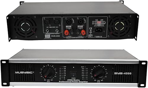 2canales Amplificador de energía de 4500Watts profesional 2U Rack Mount sys-4500musysic