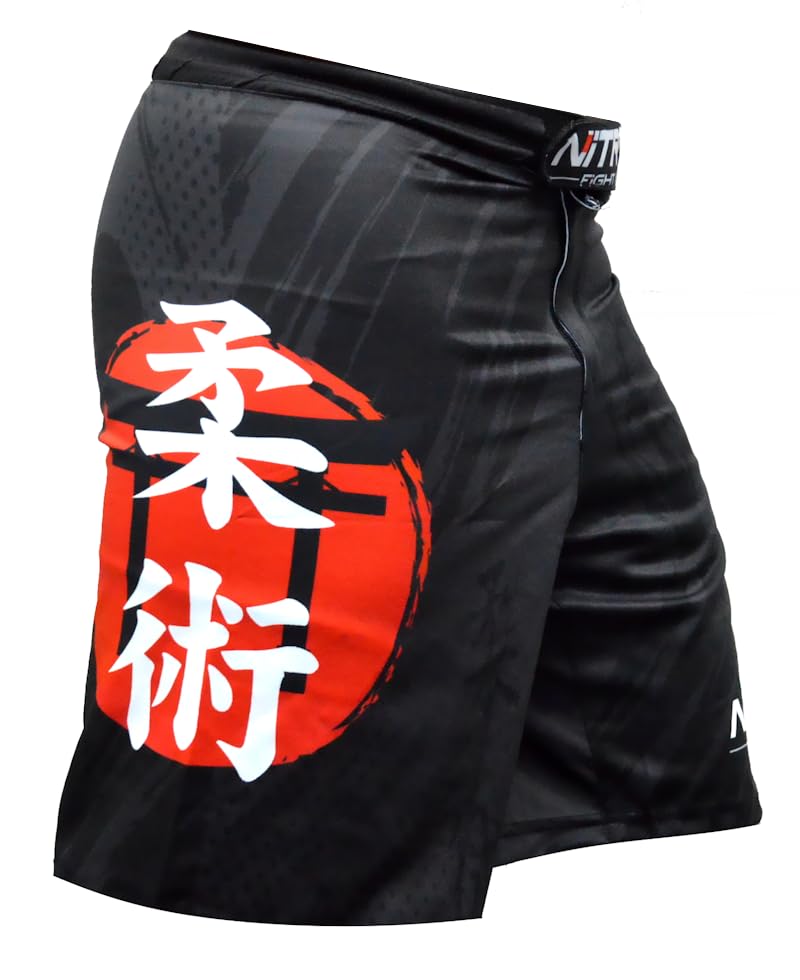 Nitro Fight Wear MMA Shorts - Adult No Gi BJJ Grappling Board Shorts - Fight Trunks (Japan, XX-Large)
