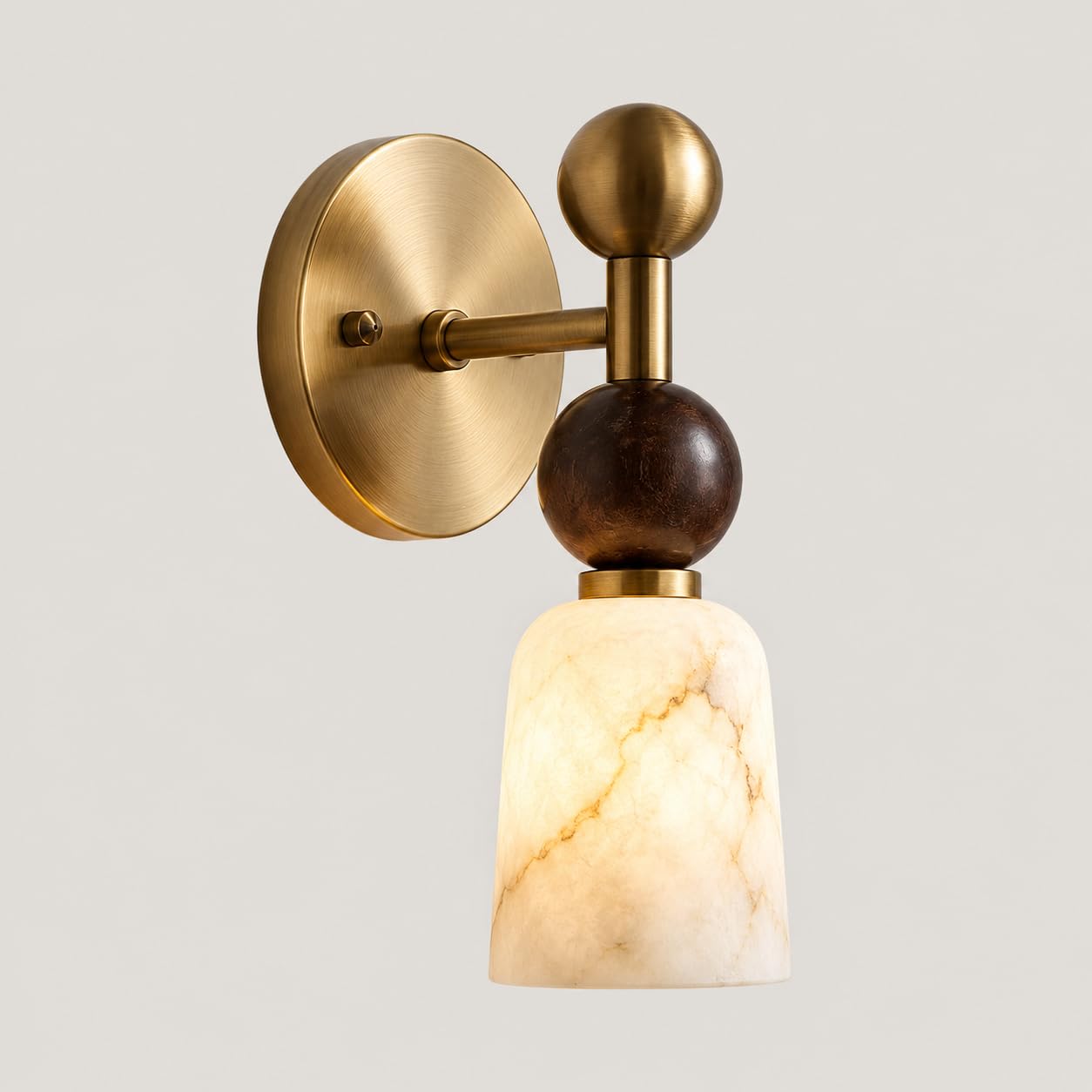 Alabaster Marble Wall Sconce, Natural Spanish Stone Sconce Lighting Brass Gold Alabaster Marble Wall Light Modern Stone Wall Lamp 3000K G9 Hardwired Vanity Light Fixture For Bathroom Hallway Corridor