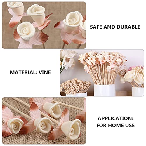 6 Palitos Difusores de Ratán Natural con Diseño Floral miniatura 6