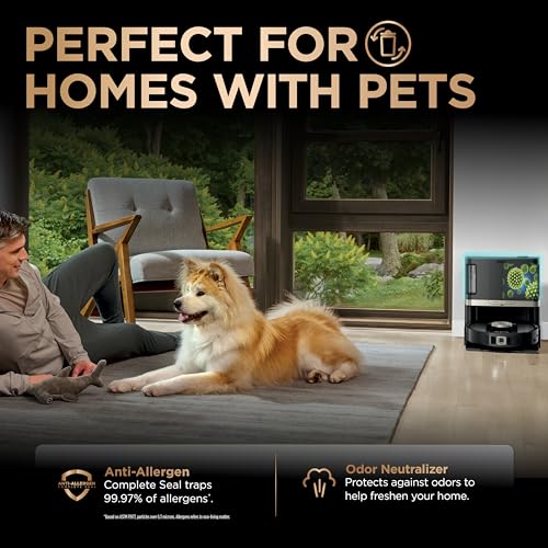 Shark Robot Vacuum & Mop Combo, PowerDetect NeverTouch Pro, Self-Emptying, Self-Refill with Self-Clean Pad Wash & Dry, 60-Day Debris Capacity, 30-Day Refill Tank, 5 Technologies, Black, AV2810ZEBK by Shark - Image 5