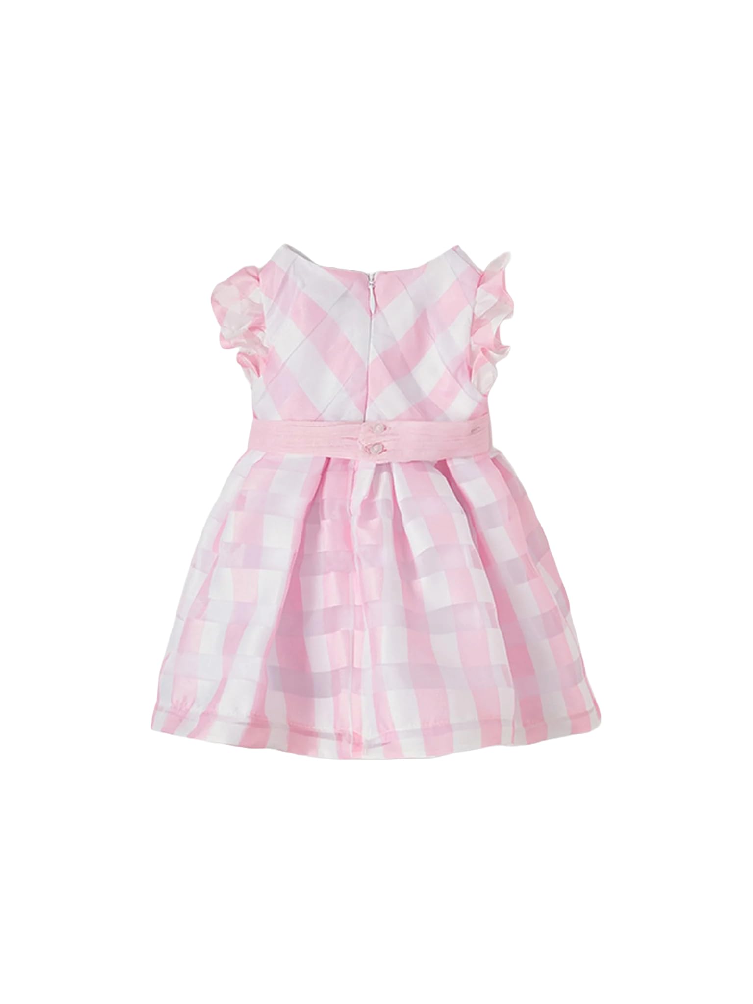 Generico Vestito Neonata Rosa Quadri con Fiocco 9 Mesi – Abito Elegante Cotone Leggero con Volant, Vestitino Estivo Cerimonia Neonata 1910