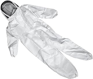 Yardwe Terno De Apicultura Jaqueta De Apicultura Jaqueta Branca Roupa Branca Jaqueta De Apicultor Terno De Colmeia De Segurança Terno De Abelha Confortável Jaqueta De Apicultura Protetor