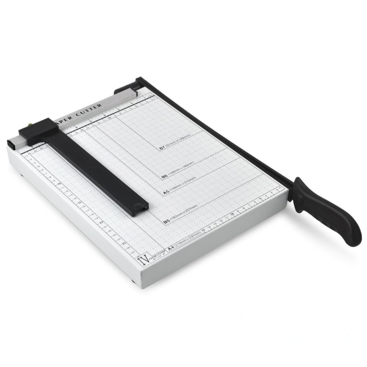 Massicot Papier Outil de Découpe Manuel avec Guide Réglable et Base Métallique Solide Coupe Précise pour Bureau et Scrapbooking