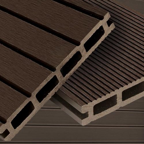 WPC Terrassendielen Basic Line - Komplett-Set dunkelbraun | 12m² (4m x 3m) Holz-Brett Dielen | Boden-Fliesen + Unterkonstruktion & Clips | Balkon Boden-Belag + rutschfest + witterungsbeständig WPC Terrassendielen Basic Line - Komplett-Set dunkelbraun | 12m² (4m x 3m) Holz-Brett Dielen | Boden-Fliesen + Unterkonstruktion & Clips | Balkon Boden-Belag + rutschfest + witterungsbeständig