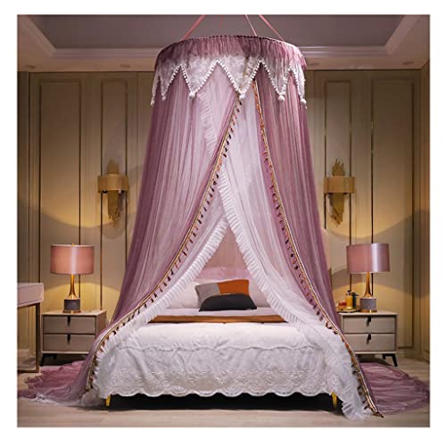 Cortina de cama mosquitera estilo princesa OKUOKA de alta densidad rosa 2