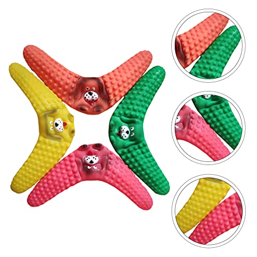 4Pcs Bumerang Hund Spielzeug Flyer Hund Spielzeug Welpen Fliegen Spielzeug Gummi Hund Kauen Molaren Zahn Reinigung Spielzeug