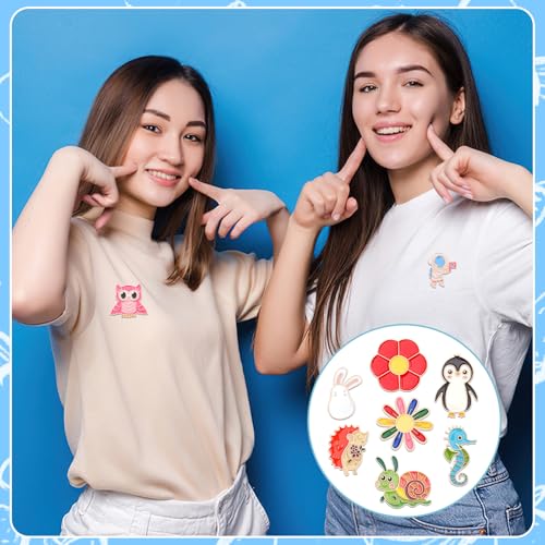 Image of SANNIX 60Pcs Enamel Pins Bulk Set, 30 Styles Cute Cartoon Brooch Pins for Backpacks, Clothes, Bags, Hats - Funny Lapel Pins Button Badges Accessories