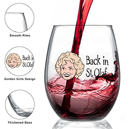 Ddddxo Golden Girls Wine Glasses, Golden Girls Merchandise, Golden Girls Stemless Wine Glass Set Of 4, Golden Girls Inspired Gifts For Women, Golden Tv Show Fans Gift Wine Glasses (17 Oz) (02) #TOP2