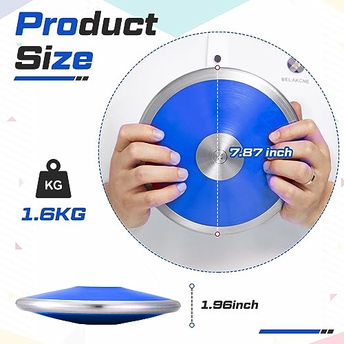 Wettarn 2 Pcs 1. 6 kg Sports Training Discus for Junior High School Students Teen Boys Girls Graduation Gifts for Discus Track and Field Discuses Track and Field Equipment Men Women(Blue)