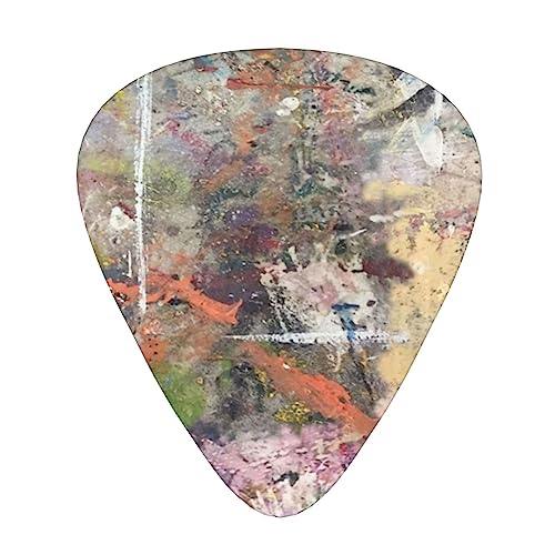 抽象グラフィティグランジホワイトをペイント ギターピック Guitar Pick 12枚セット ティアドロップ型 エレキギター/アコースティックギター/クラシックギター/ベース等の練習に最適な12枚セット