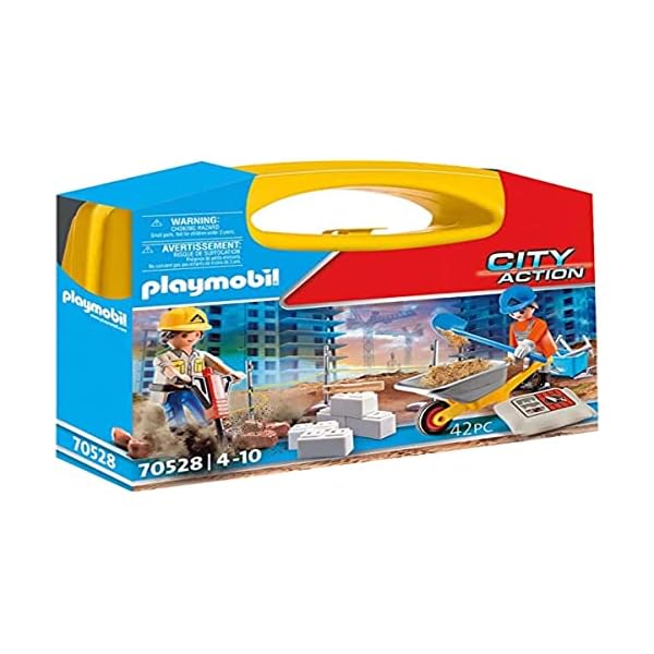 PLAYMOBIL - Carrying Case Construction Site, Mehrfarbig, 70528