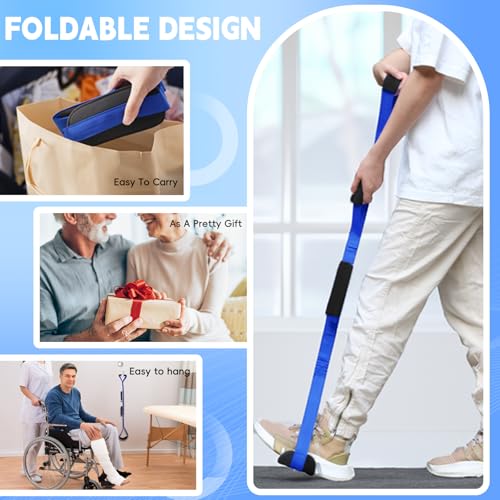 42 inch long leg lifter rigid leg lifter strap with eva handgrips ampfoot loop leg lifter after hip replacementampknee surgery recovery aids kitleg lifters getting legs in and out of bedcarwheelchair