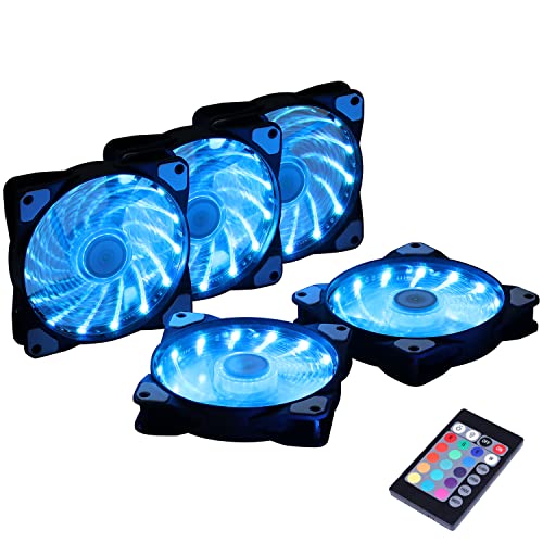 120 mm RGB Caso ventilador luz LED silencioso ventilador para computadoras, carcasa de PC, enfriadores de CPU (2 piezas 30 cm tira LED, 5 ventiladores LED, serie F)