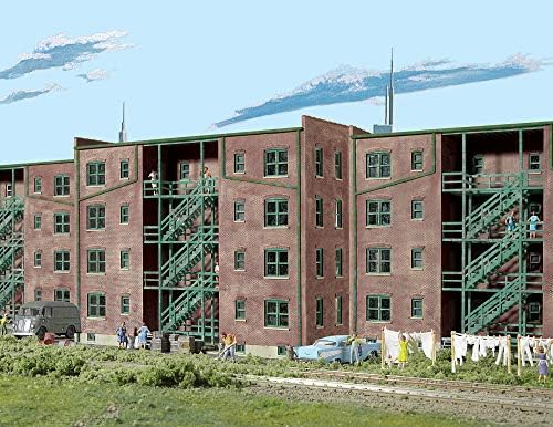 Walthers Cornerstone Series® N Scales Background Building - Kit Parkview Terrace Tuscan w/Dark Green Trim 4-5/8 x 3-1/2 x 1-3/8"