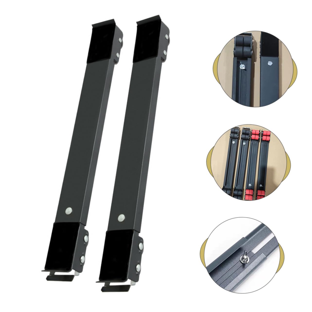 COLLBATH Ruedas Para Refrigerador Pedal Base Ajustable De Metal 465-720 Mm Bloqueo Antivibración Para Electrodomésticos Lavadora Secadora