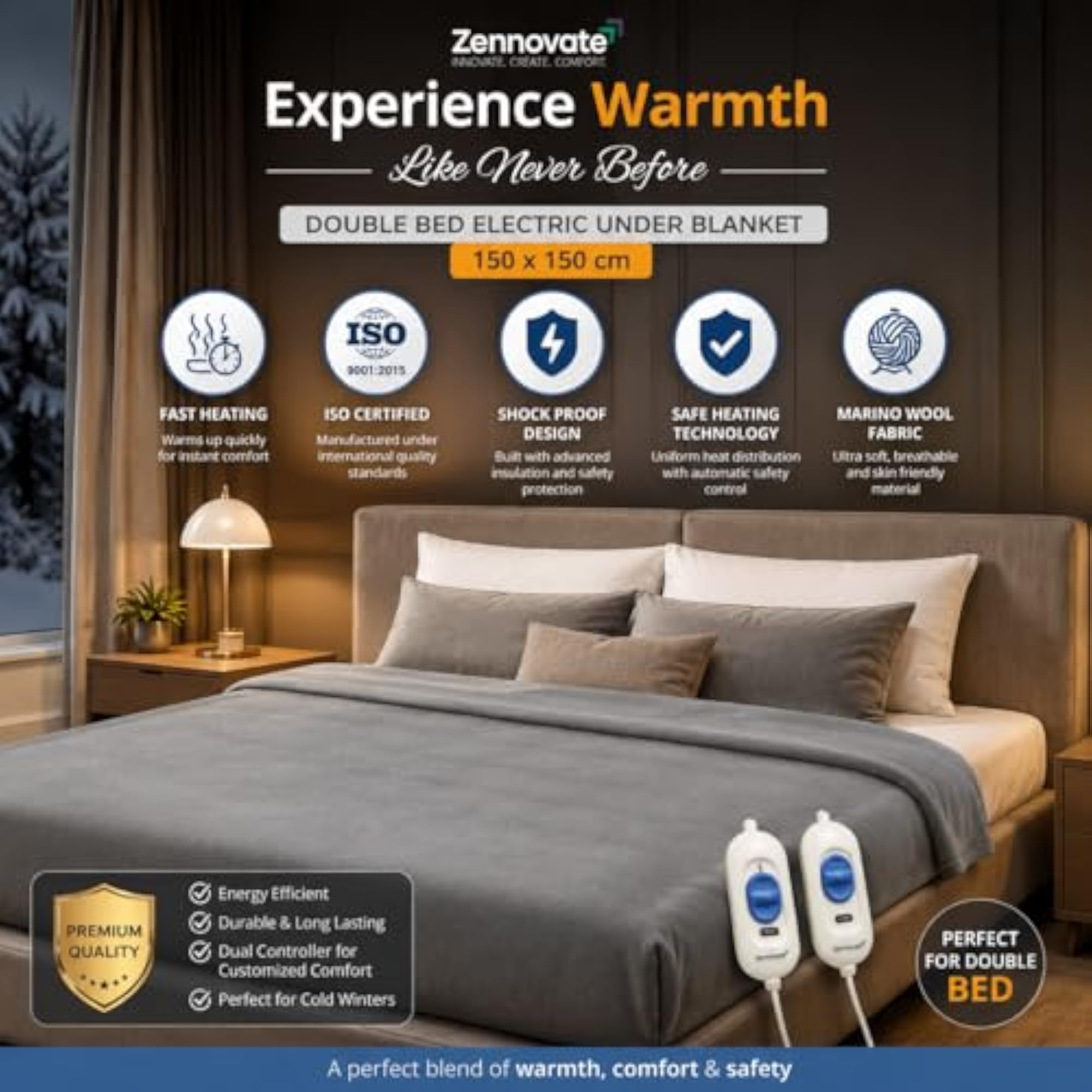 Electric Under Blanket, Bed Warmer with Controls
