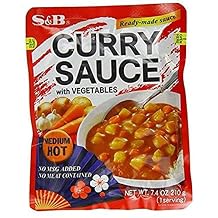 S&B Curry Sauce with Vegetables Medium Hot, 7.4-Ounce Pack of 10 .10 pack