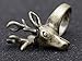 Alilang Unisex Antique Bronze Tone Two Horn Reindeer Animal Easter Cosplay Ring