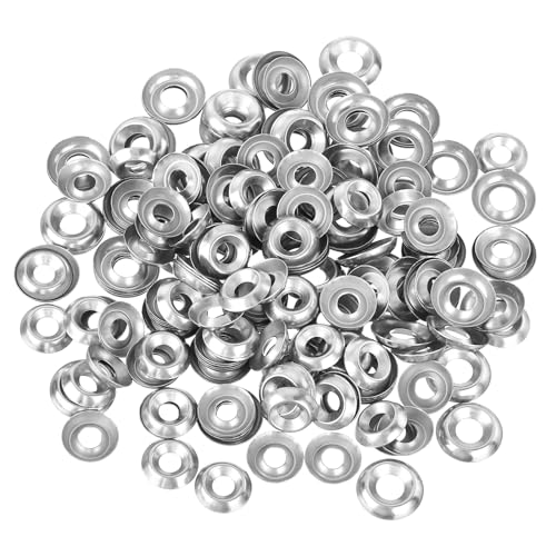 uxcell 400Pcs 304 Stainless Steel Cup Washer Countersunk, #6/#8 Countersunk Finish Washers for Screw Bolt