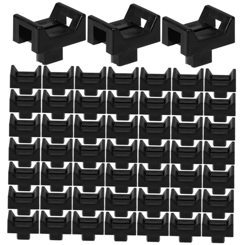 Tofficu 100 piezas Base de Montaje para Bridas de Cables Soporte de Fijación Seguro con Orificios para Tornillos de Negras para Organización y Sujeción de Cables Pared