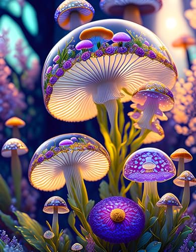Affiches sur toile fleurs champignons biomorphologique 58x90cm SERENDIPITP