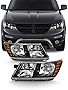 AKKON - [Hologen Type] For 2009-2019 Dodge Journey w/Black Trim Headlight Driver Left + Passenger Right Side Pair