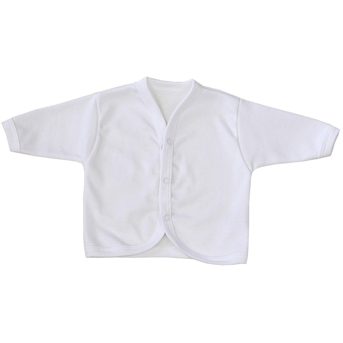 BabyPrem Baby Cardigan Jacket V-Neck Long Sleeve Cotton Clothes Premature - 6 Months White Newborn
