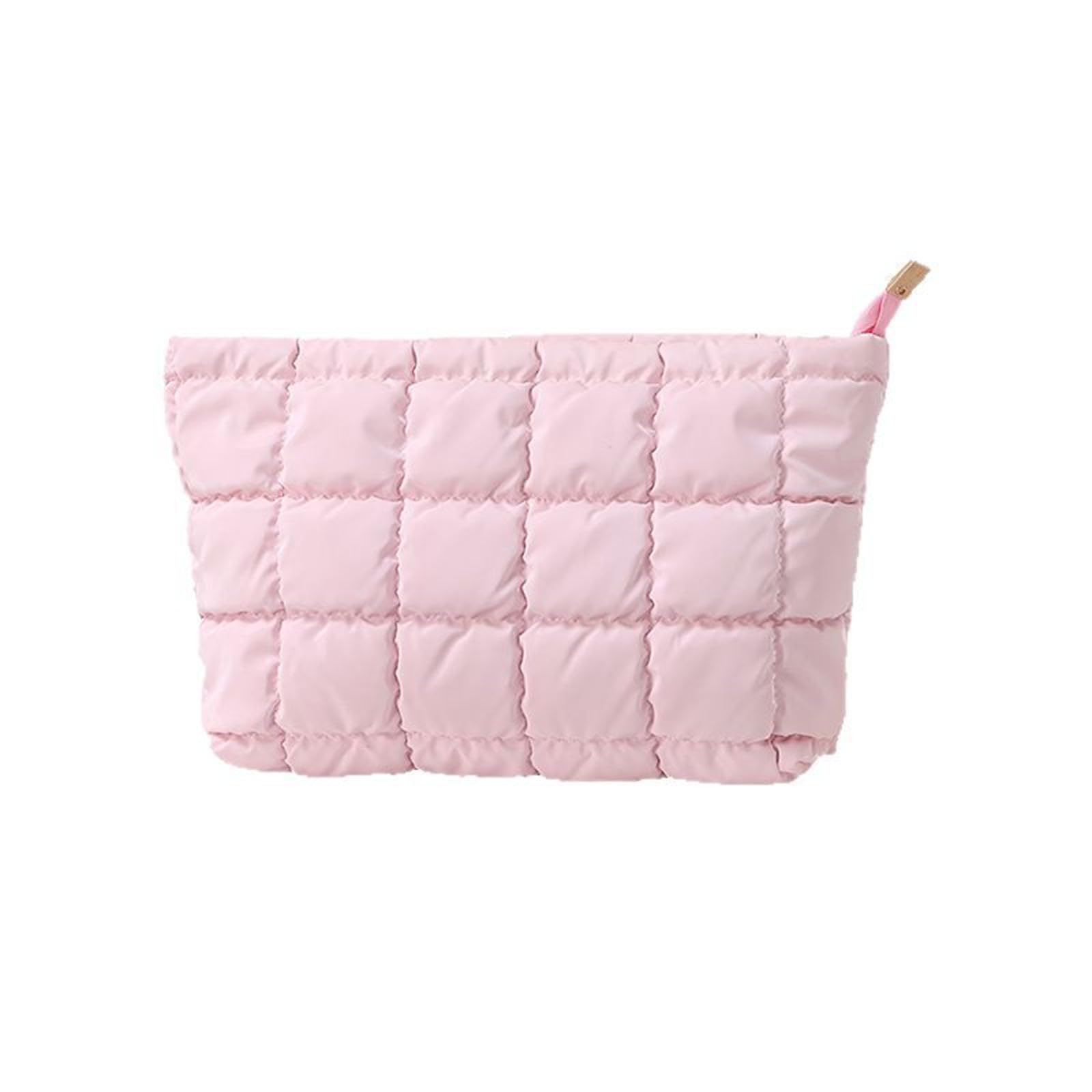 Tsophreniq Diamonds Embossing Makeup Pouches Portable Cosmetic Organizers with Spacious Compartment Unique Accessory Quilted Makeup Bag