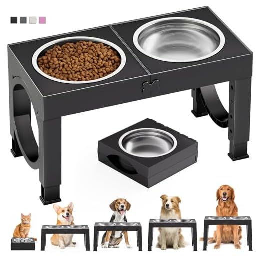 35+ Essential Items for the Perfect Dog Feeding Station 2 XIAZ Elevated Dog Bowls Large Breed Raised Dogs Bowl Stand Large/Medium Sized Dog 1L Food Water Bowl Stands 5 Heights Adjustable 9/11/12/14in Black Pet Feeder Dish Station