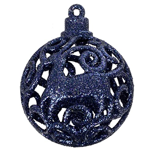 Set of 67 Christmas Baubles Tree Decorations Assorted Designs Sizes Carry Case - Navy - Image 4
