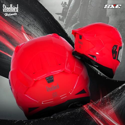 Image of Steelbird SBH-61 SXE Pinlock ISI and Dot Certified Full Face Helmet for Men and Women with Inner Silver Sunshield