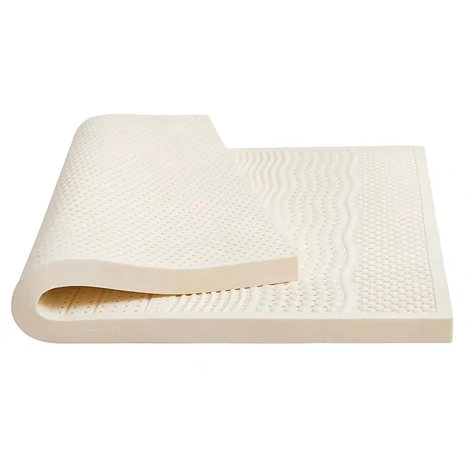 NaKeah 100 Natural Latex Mattress Thick Soft Mattress Topper Portable Relieves Pressure Latex Mattress with Organic Cotton Cover