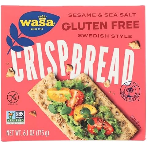 Wasa, Gluten Free Sesame & Sea Salt Crispbread, Net wt. 6.1 Oz (Pack of 1) Cover