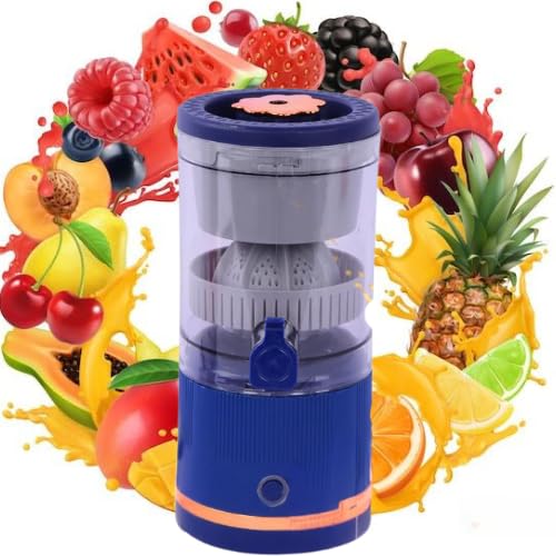 Image of DRUMSTONE (๐๐-๐๐๐๐ ๐๐๐๐๐๐๐๐) GKB210 Blue 7.4V Red Citrus Juicer - Powerful and Portable Juicer for Fresh Citrus Extraction, Stylish and Efficient Design